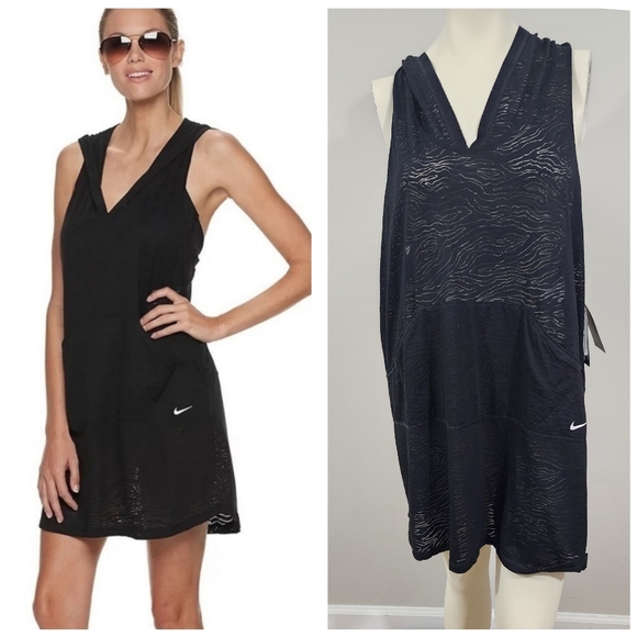 Nike Other - Nike NWT Dry Fit UPF 40+ Hooded tank dress Black Swim Cover up Womens XXL